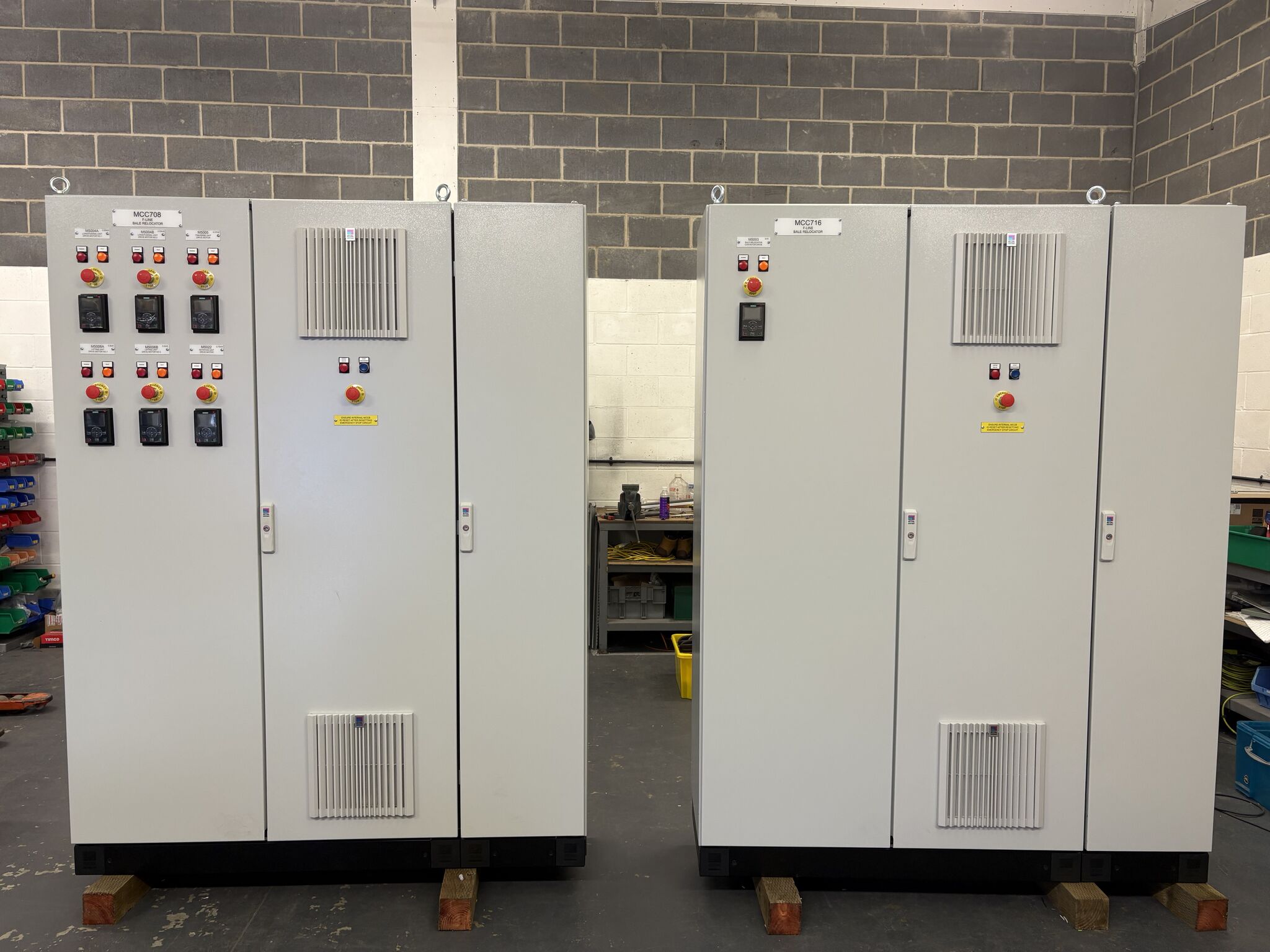 MCC708 and MCC716 Motor Control Centre panels manufactured by Tay Control Systems